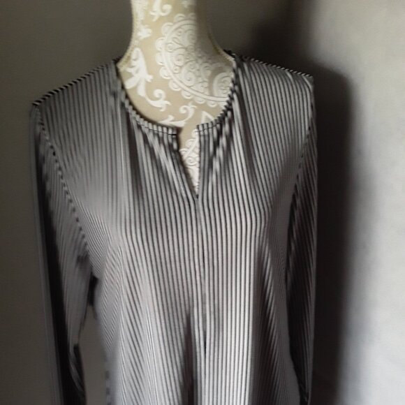 Joan Vass NY black and white long sleeve tunic size L - Picture 9 of 10